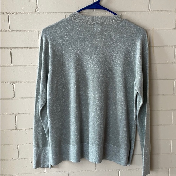 H&M Silver metallic mock turtleneck sweater - Picture 2 of 4